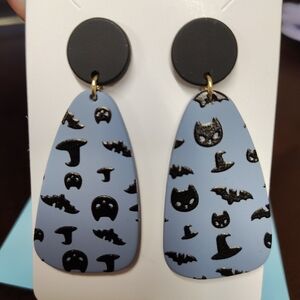 Halloween Themed Kids Earrings - Black and Blue